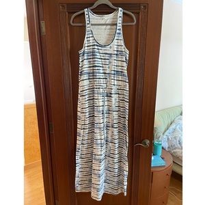 Joie blue/white maxi dress with tie in middle